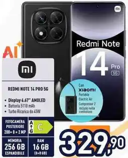 Unieuro REDMI NOTE 14 PRO 5G offerta