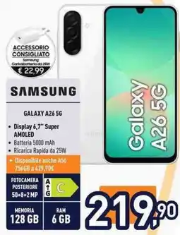 Unieuro SAMSUNG GALAXY A26 5G offerta