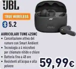 Unieuro JBL TRUE WIRELESS 5.2 AURICOLARI TUNE 425NC offerta