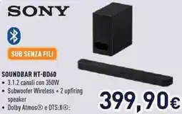Unieuro SONY SOUNDBAR HT-BD60 offerta