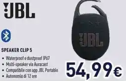 Unieuro JBL SPEAKER CLIP 5 offerta