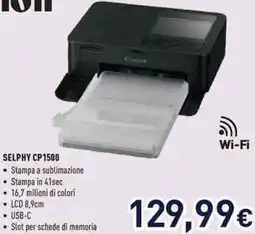 Unieuro SELPHY CP1500 offerta