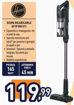 Unieuro HOOVER SCOPA RICARICABILE HF1P10H 011 offerta