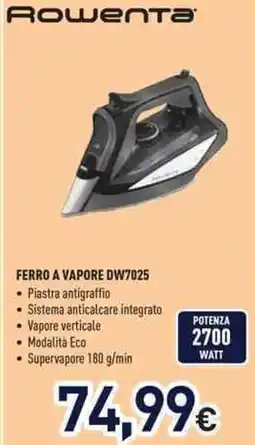 Unieuro Rowenta FERRO A VAPORE DW7025 offerta