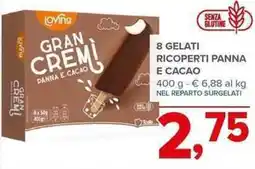 Todis 8 gelati ricoperti panna e cacao offerta