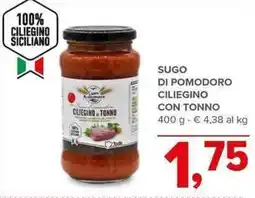 Todis Sugo di pomodoro ciliegino CON TONNO offerta