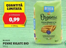ALDI De cecco penne rigate bio offerta
