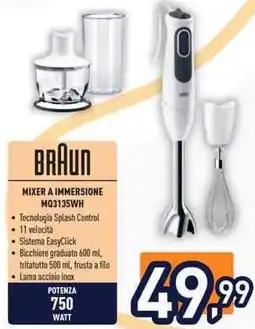 Unieuro BRAUN MIXER A IMMERSIONE MQ3135WH offerta