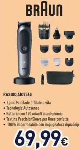 Unieuro BRAUN RASOIO AI07560 offerta