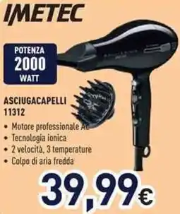 Unieuro IMETEC ASCIUGACAPELLI 11312 offerta