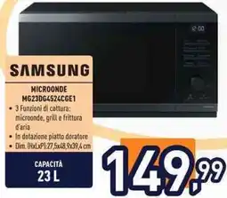 Unieuro SAMSUNG MICROONDE MG23DG4524CGE1 offerta