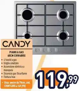 Unieuro CANDY PIANO A GAS 60CM CHW6BRX offerta