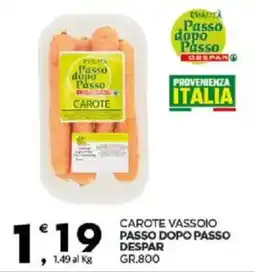 Despar Carote vassoio PASSO DOPO PASSO DESPAR offerta