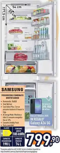 Unieuro SAMSUNG FRIGORIFERO COMBINATO BRB70F26BDSO offerta