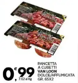Despar Pancetta a cubetti van loon dolce/affumicata offerta