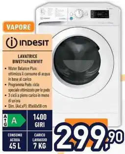 Unieuro INDESIT LAVATRICE BWE71496XWVIT offerta