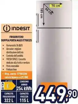 Unieuro INDESIT FRIGORIFERO DOPPIA PORTA MAXIIT70832S offerta