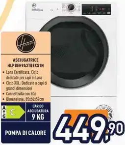 Unieuro HOOVER ASCIUGATRICE HLPBEH9A3TBEXSIN offerta