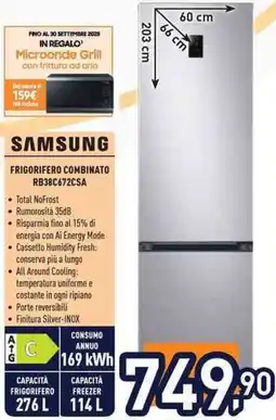 Unieuro SAMSUNG FRIGORIFERO COMBINATO RB38C672CSA offerta