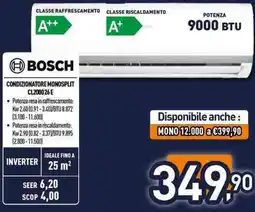 Unieuro BOSCH CONDIZIONATORE MONOSPLIT CL2000 26 E offerta