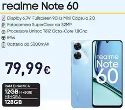 Unieuro realme Note 60 offerta