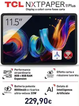 Unieuro TCL NXTPAPER 11Plus offerta