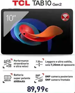 Unieuro TCL TAB 10 Gen2 offerta