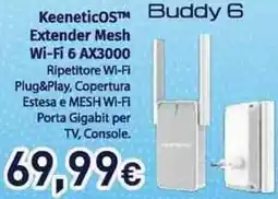 Unieuro Keeneticos Extender Mesh Wi-Fi 6 AX3000 offerta