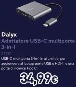 Unieuro Dalyx Adattatore USB-C multiporta 3-in-1 offerta