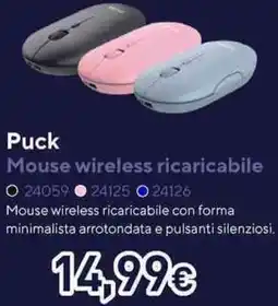 Unieuro Puck Mouse wireless ricaricabile offerta