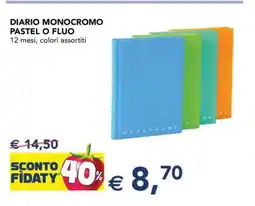 Esselunga DIARIO MONOCROMO PASTEL O FLUO offerta