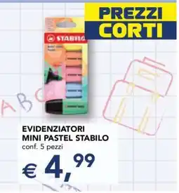 Esselunga EVIDENZIATORI MINI PASTEL STABILO offerta