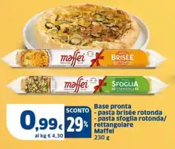 Sigma Base pronta -pasta brisée rotonda - pasta sfoglia rotonda/ rettangolare Maffei offerta