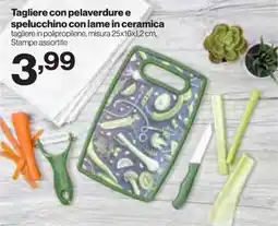 In'S Mercato Tagliere con pelaverdure e spelucchino con lame in ceramica offerta