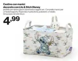 In'S Mercato Cestino con manici decorato con Lilo & Stich Disney offerta