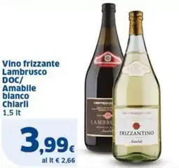 Sigma Vino frizzante Lambrusco DOC/ Amabile bianco Chiarli 1,5 It offerta