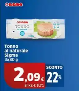 Sigma Tonno al naturale Sigma offerta