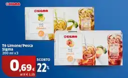Sigma Tè Limone/Pesca Sigma offerta