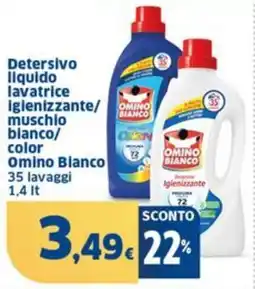 Sigma Detersivo liquido lavatrice Igienizzante/ muschio bianco/ color Omino Bianco offerta