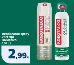Sigma Deodorante spray vari tipi Borotalco offerta