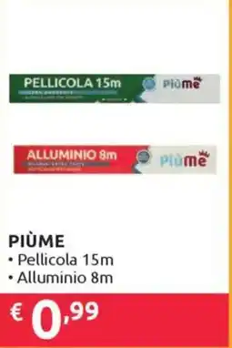 Ipersoap PIÙME Pellicola 15m Alluminio 8m offerta