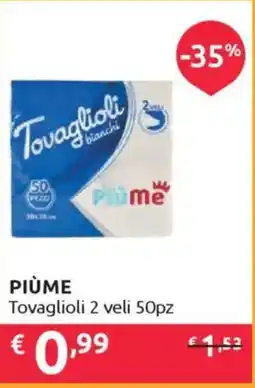 Ipersoap PIÙME Tovaglioli 2 veli 50pz offerta