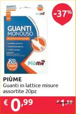 Ipersoap PIÙME Guanti in lattice misure assortite 20pz offerta