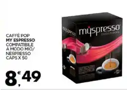 Despar Sicilia Caffè pop my espresso compatibile a modo mio/ nespresso caps x 50 offerta