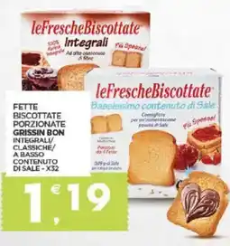 Despar Sicilia Fette biscottate porzionate GRISSIN BON offerta