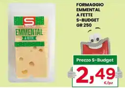 Despar Sicilia Formaggio emmental a fette S-BUDGET offerta