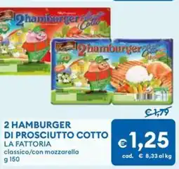 MD Discount 2 hamburger di prosciutto cotto LA FATTORIA offerta