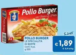MD Discount Pollo burger LE SPECIALITÀ DI BEPPE offerta