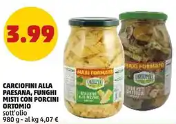 PENNY Carciofini alla paesana, funghi misti con porcini ORTOMIO offerta
