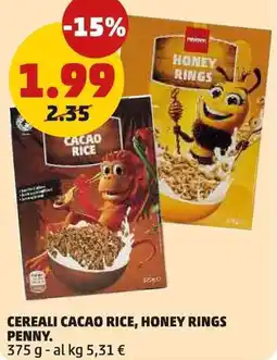 PENNY Cereali cacao rice, honey rings PENNY offerta